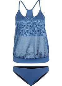 B.P.C tankini z koronką kolor indigo 42.