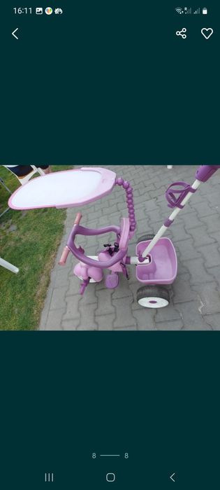 Rowerek trójkołowy 4 w 1 Little Tikes, daszek,