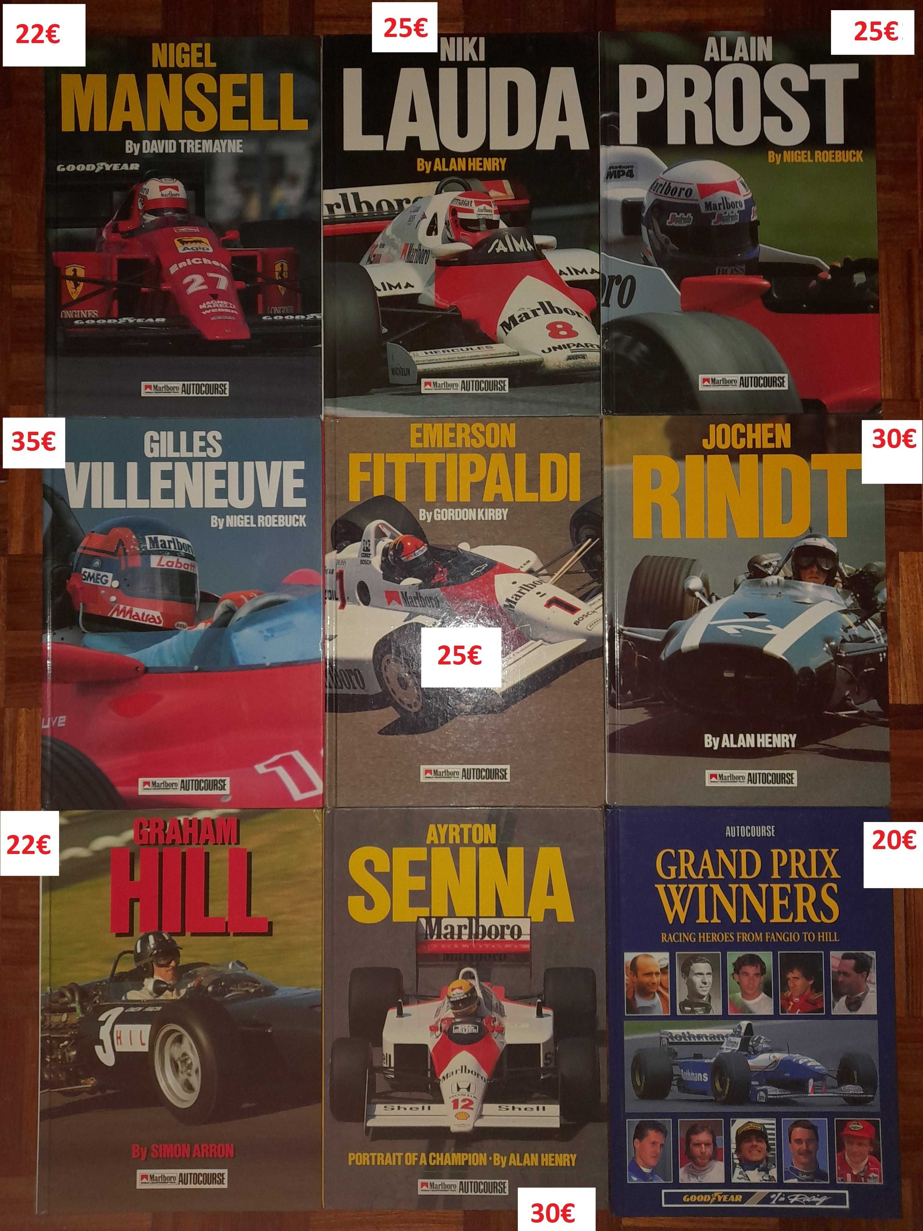 Biografias pilotos F1 Fangio Moss Clark Lauda Prost Fittipaldi Mansell