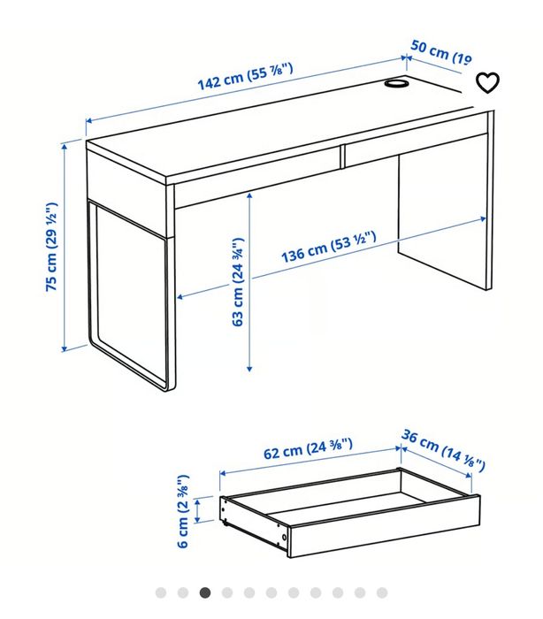 Secretária branca Micke Ikea