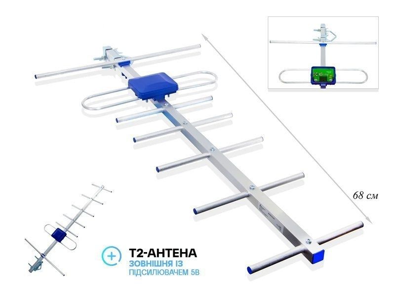 Комплект Т2 Ресивер World Vision T644D2, Антенна Eurosky кабель 10м.