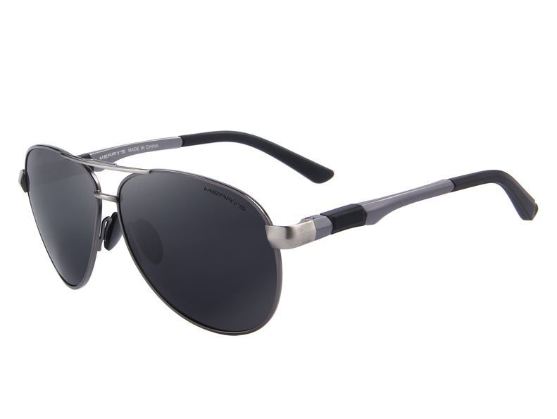 Óculos de Sol Polarizados HD Anti UV, cinza/preto 52mm