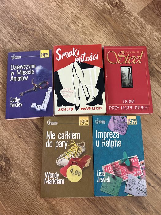 Zestaw ksiażek literatury kobiecej romanse 5 szt