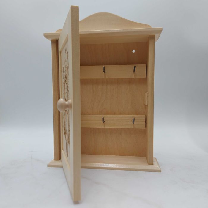 Szafka na Klucze do Domu Dekoracja do Przedpokoju Drewniana