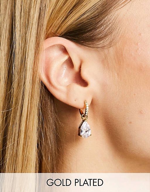 ASOS DESIGN Kolczyki Koła Cyrkonie Wiszące