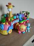Duży pociąg fisher price zwierzątka klikające