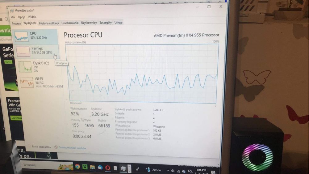 Płyta główna Asus M4A89GTD PRO+ Amd Phenom II x4 955+ chłodzenie+Ram