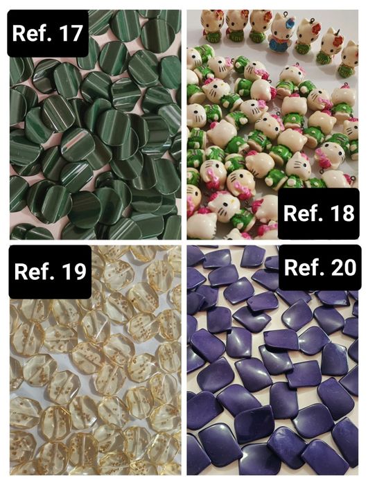 Vários tipos de missangas