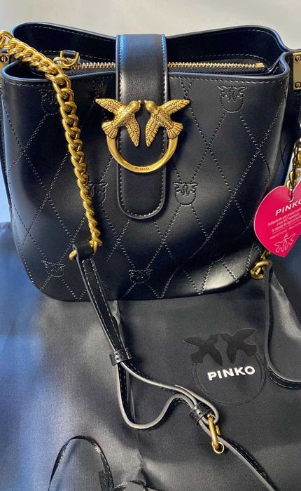 torebka pinko love one bucket wave czarna