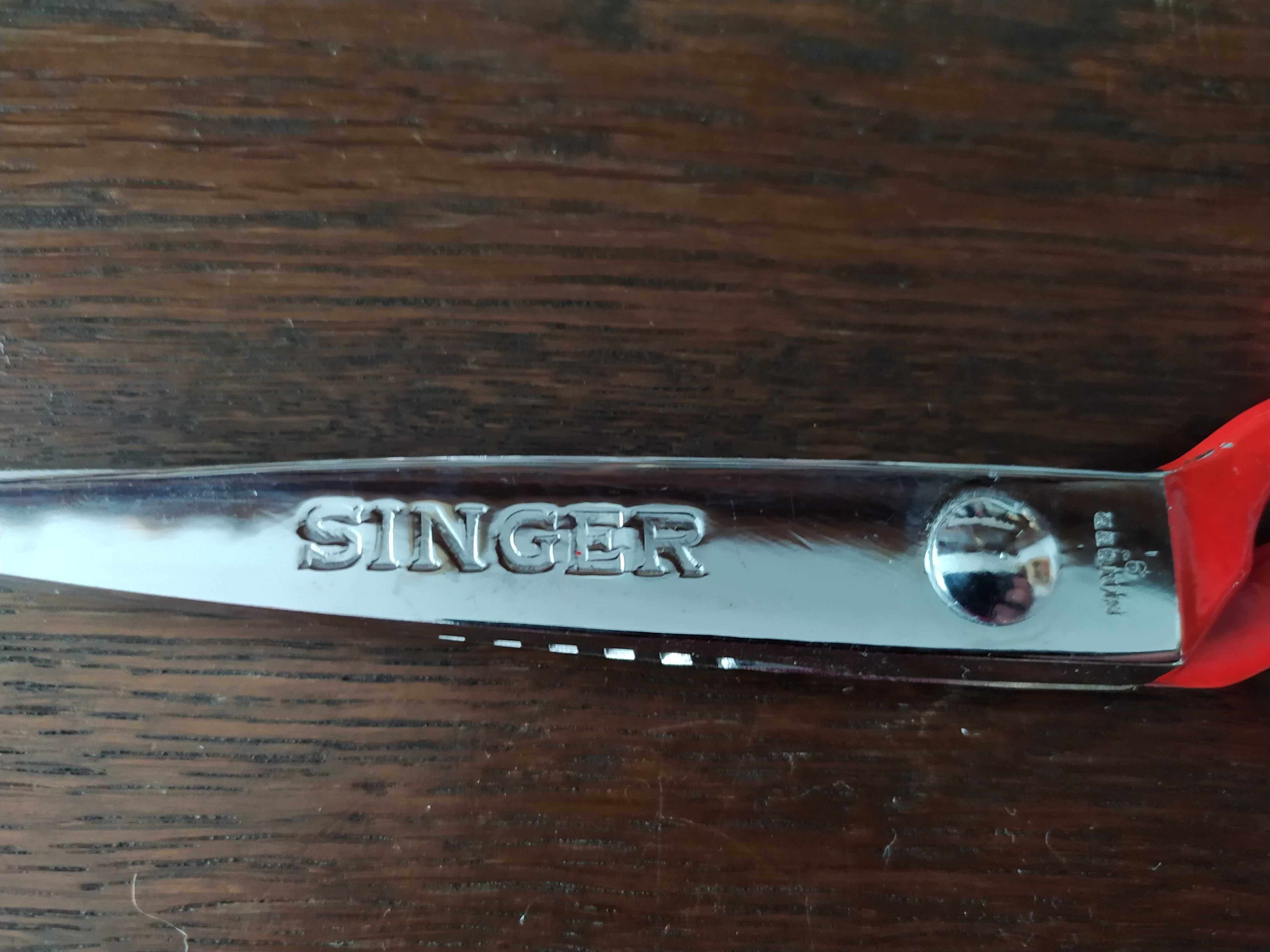 Nożyce krawieckie Singer 9 Feinstahl z ząbkami - dł. 21 cm, vintage
