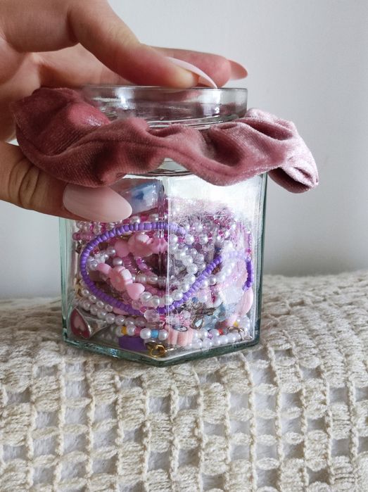 Mystery jewellry jar box z słoik biżuterią zestaw biżuterii summer