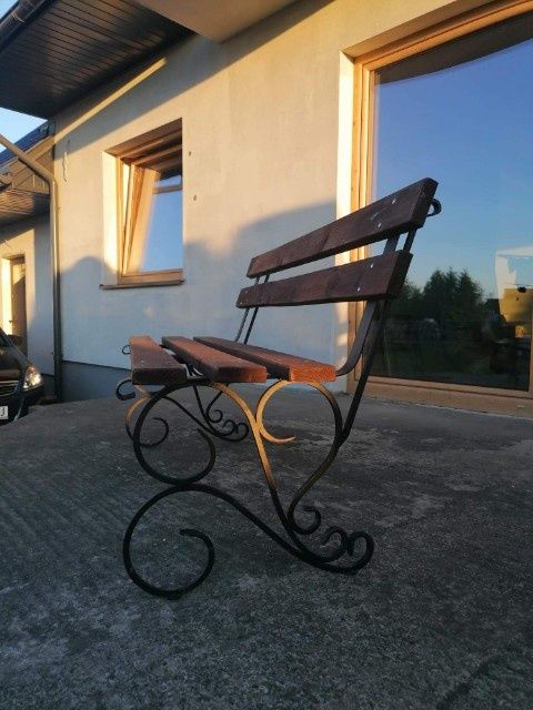 Ławki ogrodowe  metal+drewno 1szt