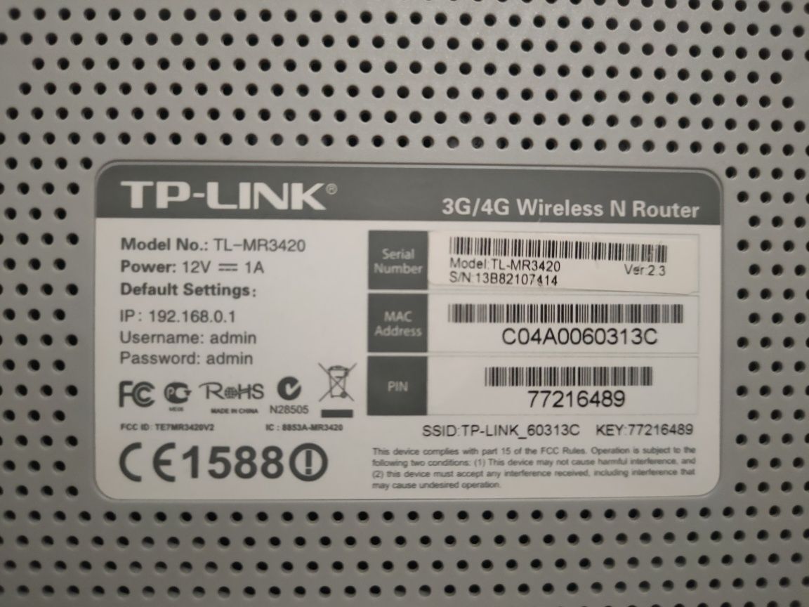 Router TL-MR3420 v2.3 TP-LINK USB
