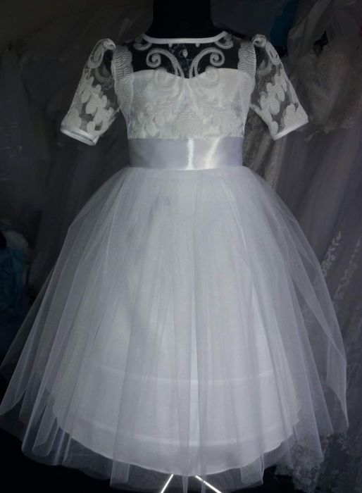 Новорічна біла сукня Сніжинка для дівчинки. Белое платье для девочки