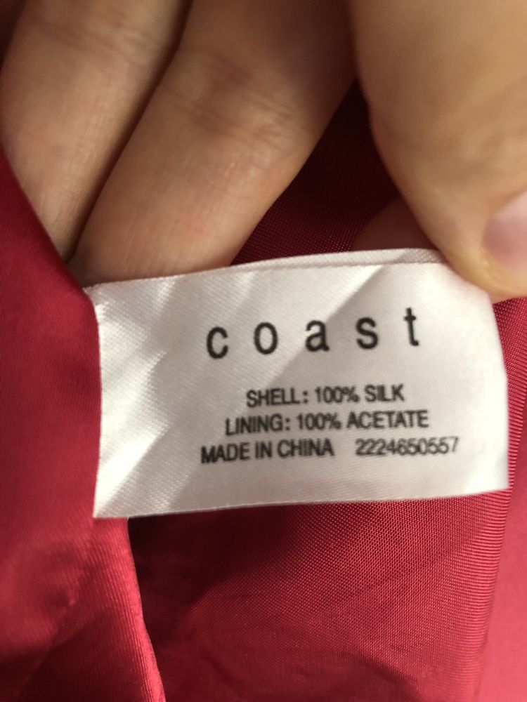 Różowa sukienka COAST, jedwab, r. 10 S/M