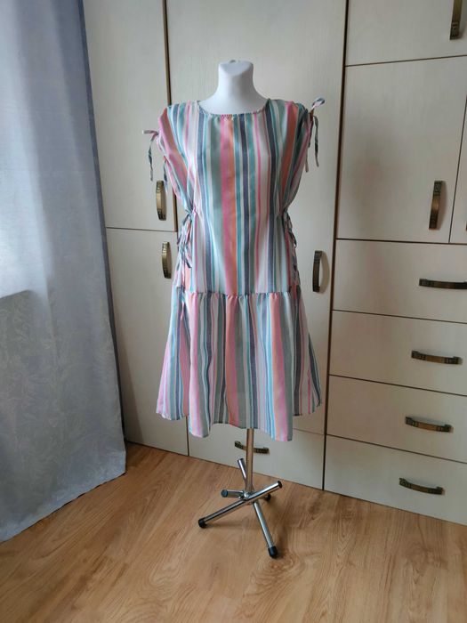 Shein NOWA sukienka oversize 44/46 2XL/3XL bawełna wiskoza paski