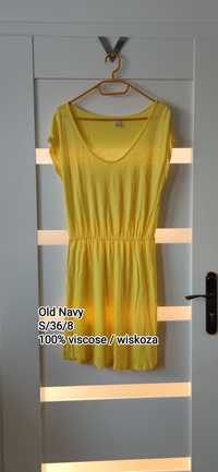 Letnia sukienka Old Navy S/36/8 żółta wiskoza yellow summer dress