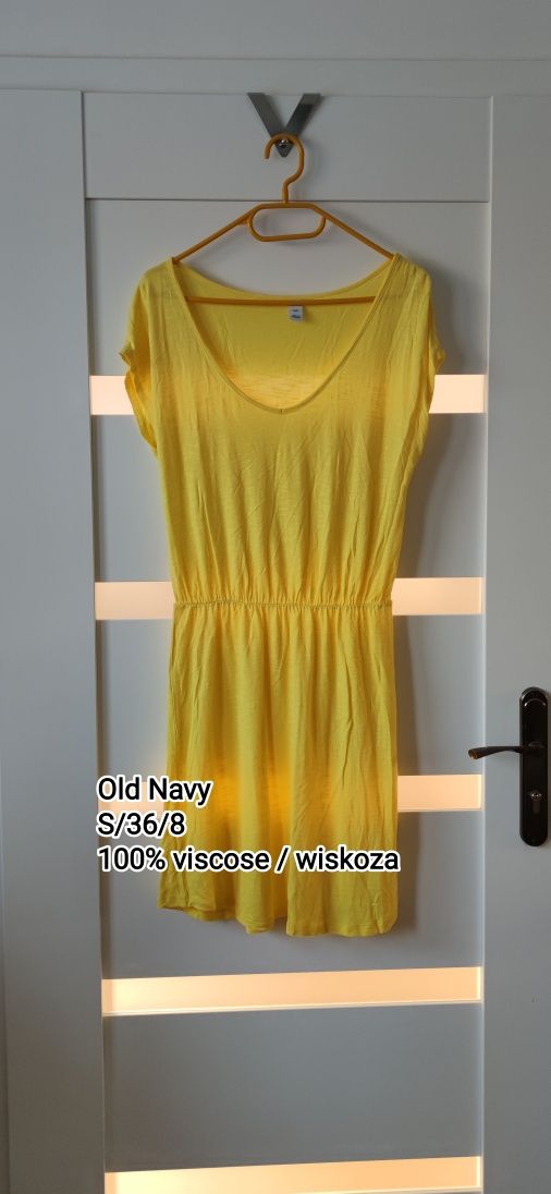 Letnia sukienka Old Navy S/36/8 żółta wiskoza yellow summer dress