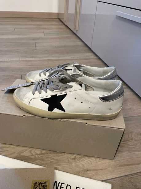 Golden Goose Super-Star White Silver 38