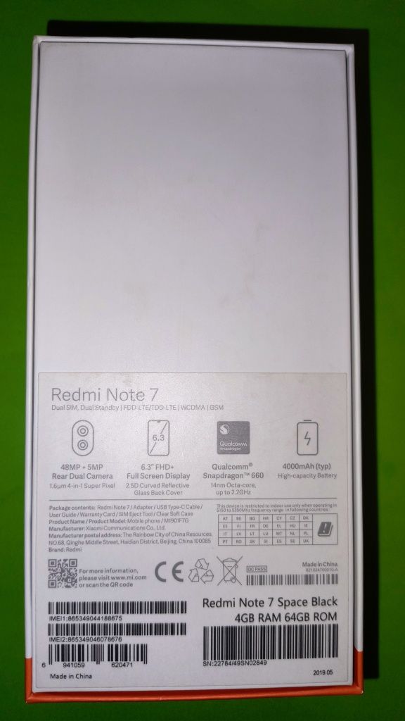 Xiaomi redmi note 7 память 4/64