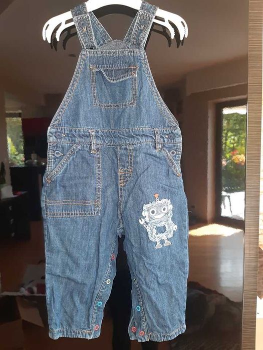 Jeansowe ogrodniczki/spodnie z szelkami dla chłopca F&F