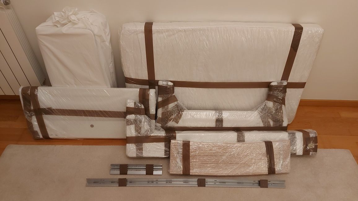 Cama Ikea SLÄKT / NATTAPA + colchão ÖMSINT