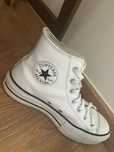 All star branco plataforma em pele