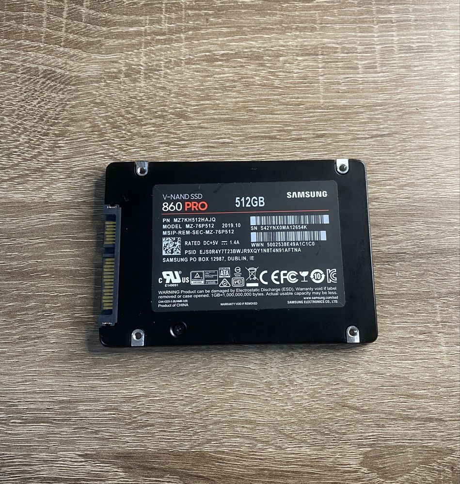 Samsung 860 pro 512 gb гигабайт ssd диск 95% жизни для пк и ноутбуков