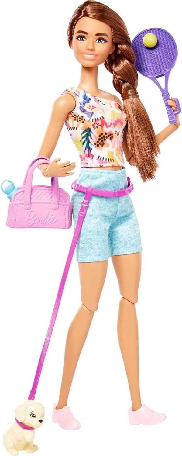 Barbie HKT91 - Lalka brunetka z pieskiem, zestawy Barbie