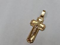 Bardzo duży złoty krzyżyk męski/ 585/ 6.00 gram/ Szerokie oczko