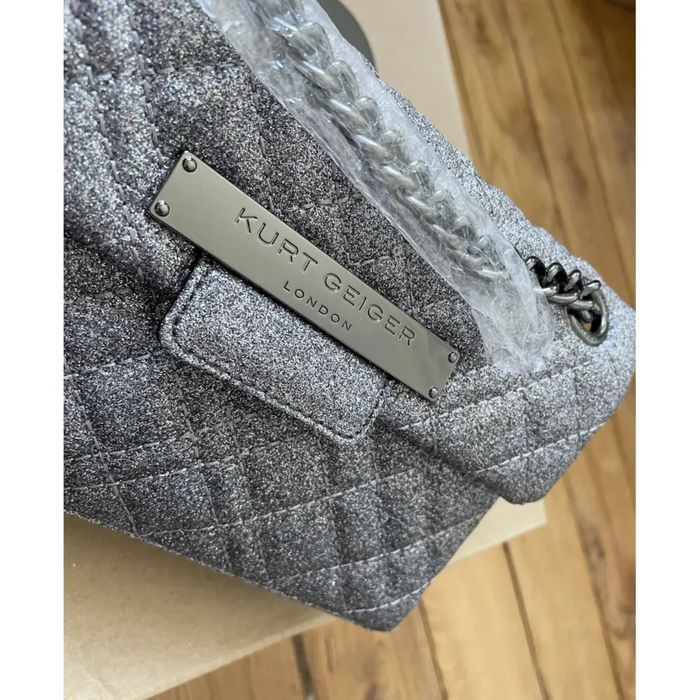 Сумка kurt geiger вечірня срібна з блискітками