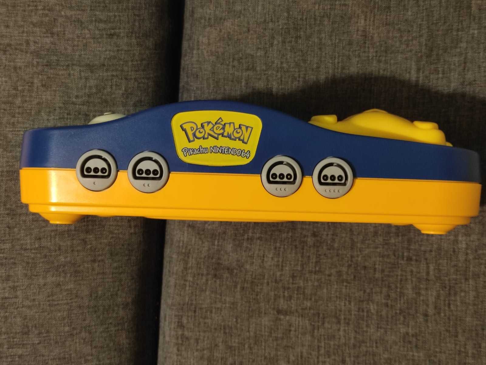 NINTENDO 64 Pokémon Pikachu Limited Edition N64 Pad Zasilacz Zestaw