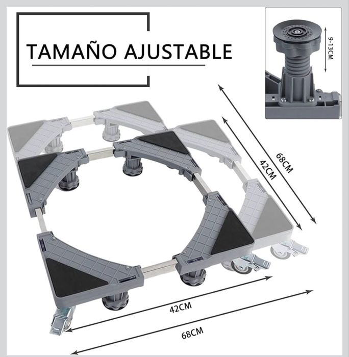Base de máquina de lavar com 4 rodas giratórias