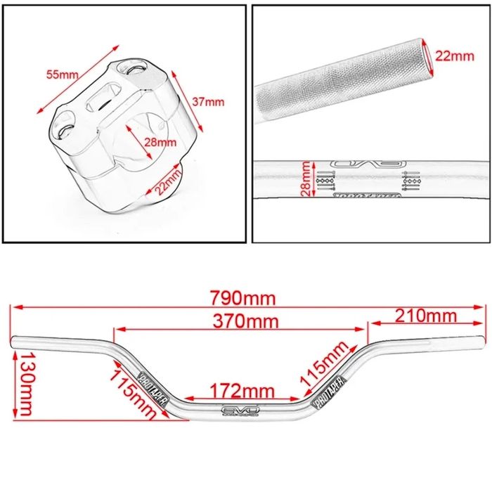 Руль Protaper комплект мото мотоцикл пітбайк крос ендуро Geon Kovi BSE