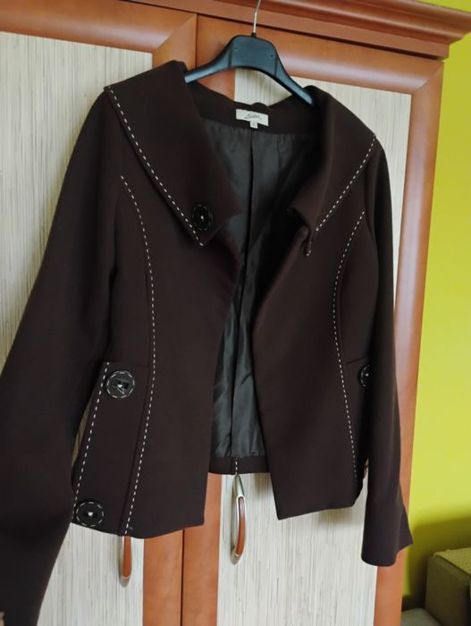 Marynarka, żakiet z flauszu z podszewką