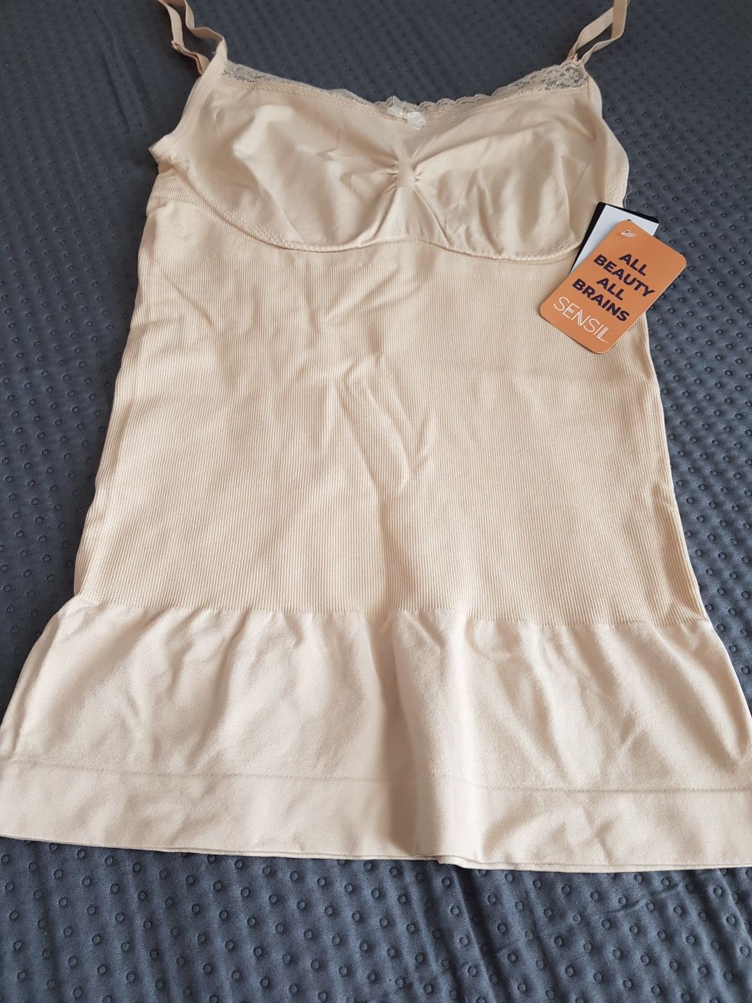 Nowa bielizna wyszczuplająca damska top koszulka ecru XL 42 Tom&Rose