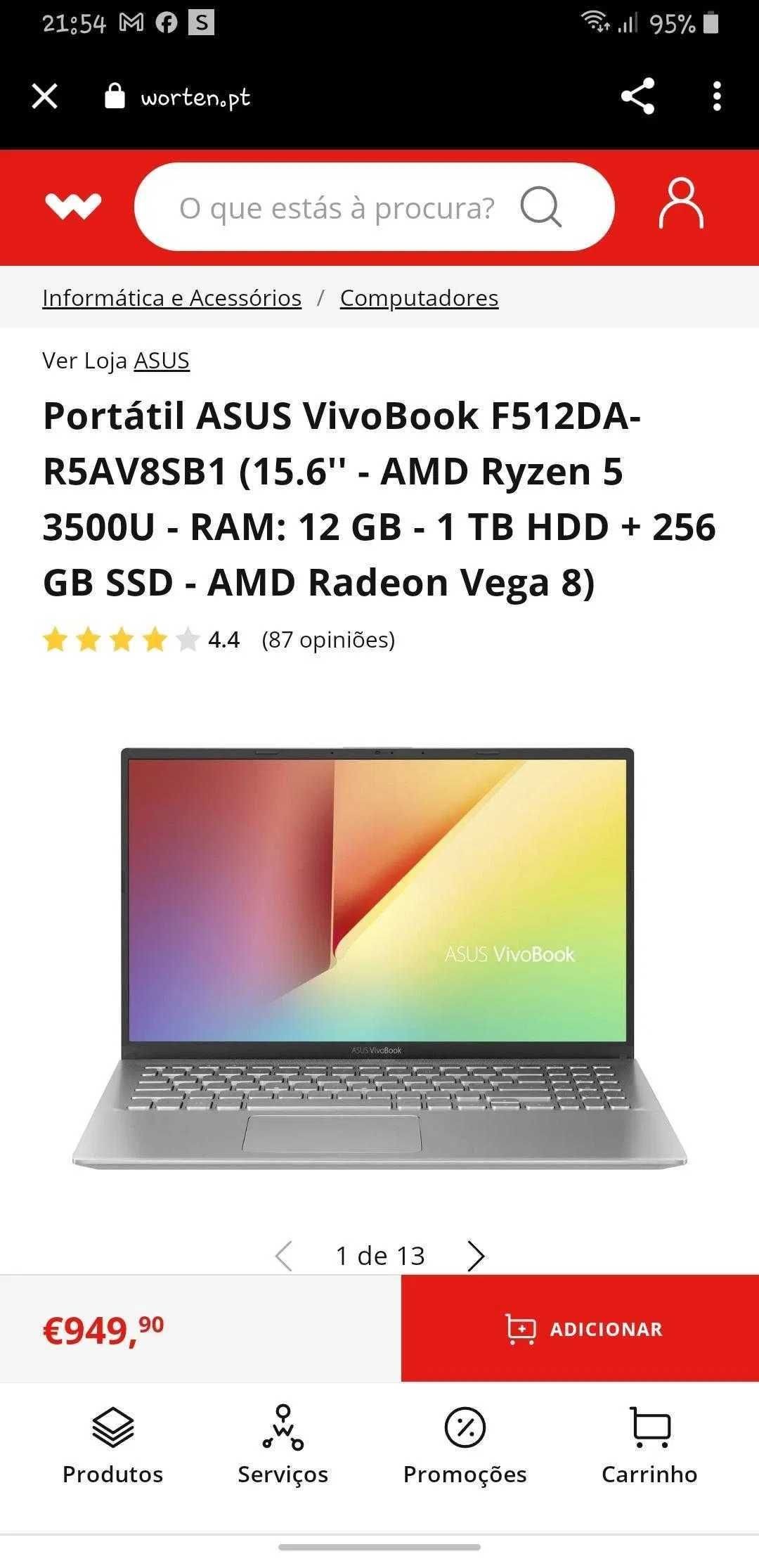 Portátil Asus vivibook f512da-r5av8