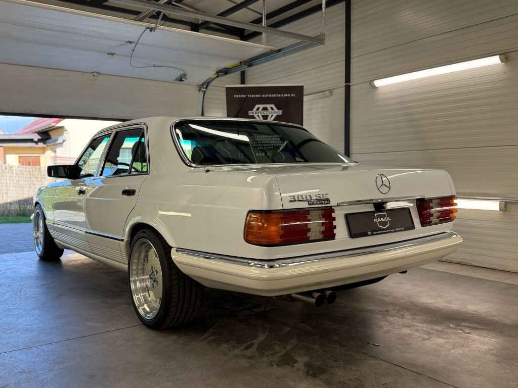 Mercedes w126 biała perła samochód do ślubu auto do ślubu luksus v8