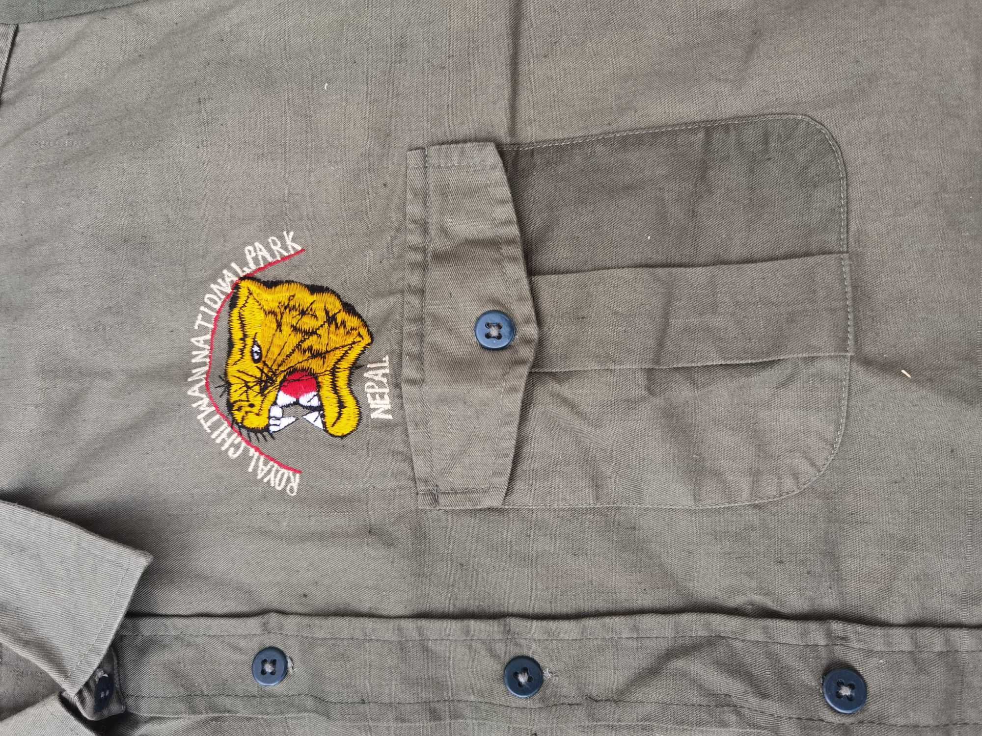 Koszula khaki XXL z logo Chitwan park narodowy