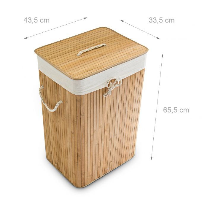 Bambusowy Kosz wolnostojący na pranie Relaxdays 83l naturalny
Bambusow