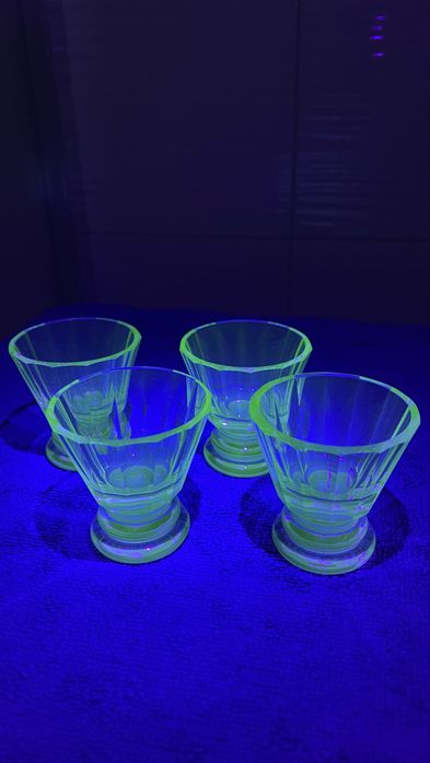 Szkło Uranowe / Karafka Ard Deco / PRL / Antyki