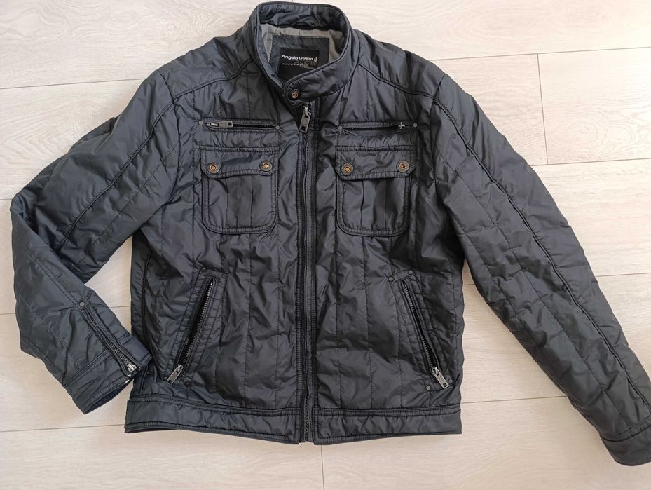 Czarna męska kurtka L pikowana