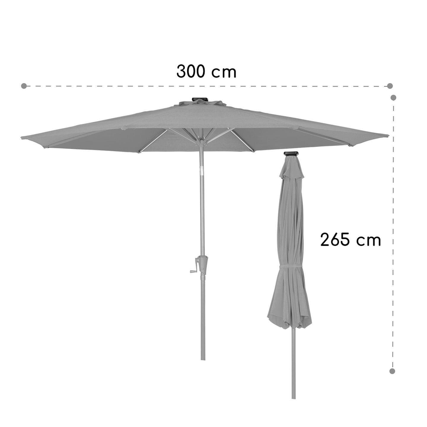 Blumfeldt Calais, parasol ogrodowy, LED, aluminium, poszycie z poliest