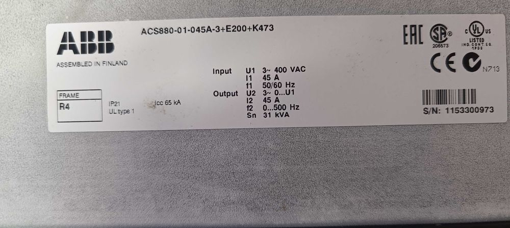 Falownik/przemiennik/inwerter ACS880 45A NOWY