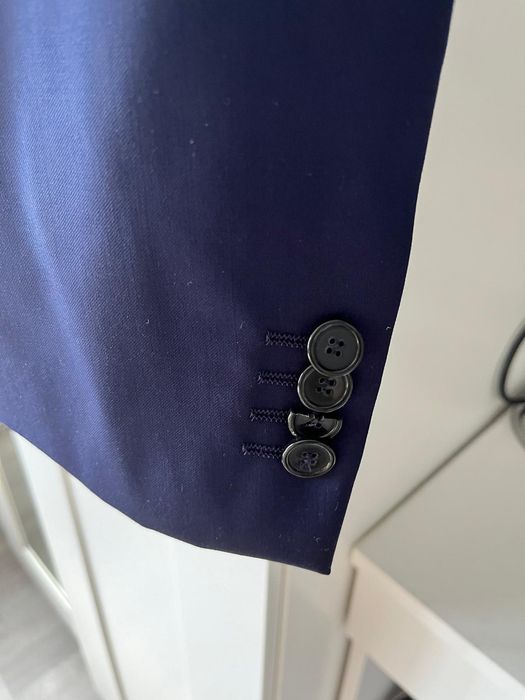 Marynarka granatowa garnitur Bytom XL 54 XXL elegancki wełna wiskoza