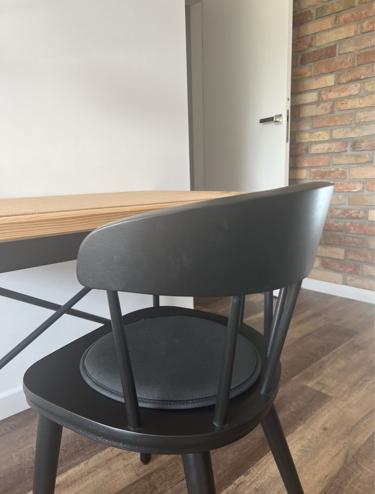 Biurko stół drewniany konsola Ikea z krzesłem