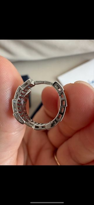 Сережки та каблучка кольцо серьги Bvlgari Булгари  біле золото .