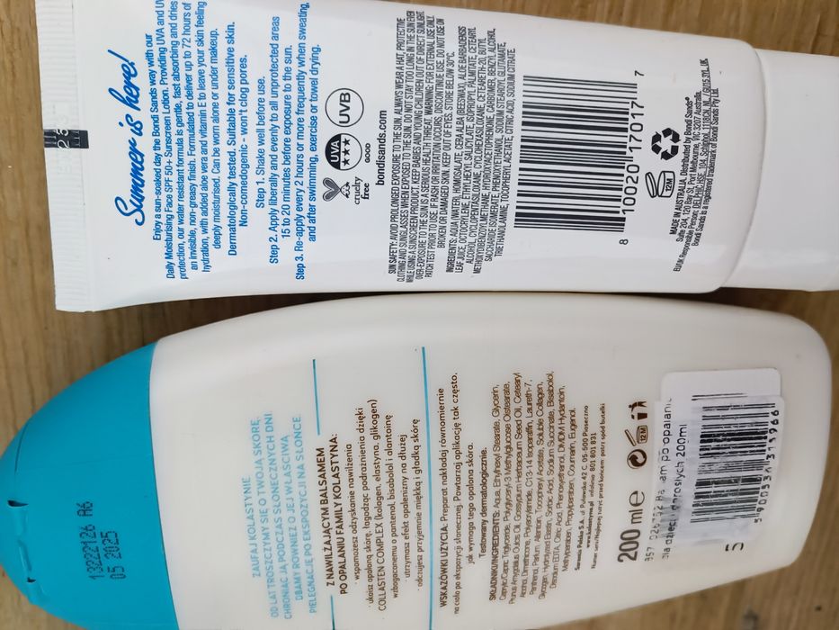 Zestaw kosmetyków spf przeciwsłoneczny do opalania bondi paediprotect