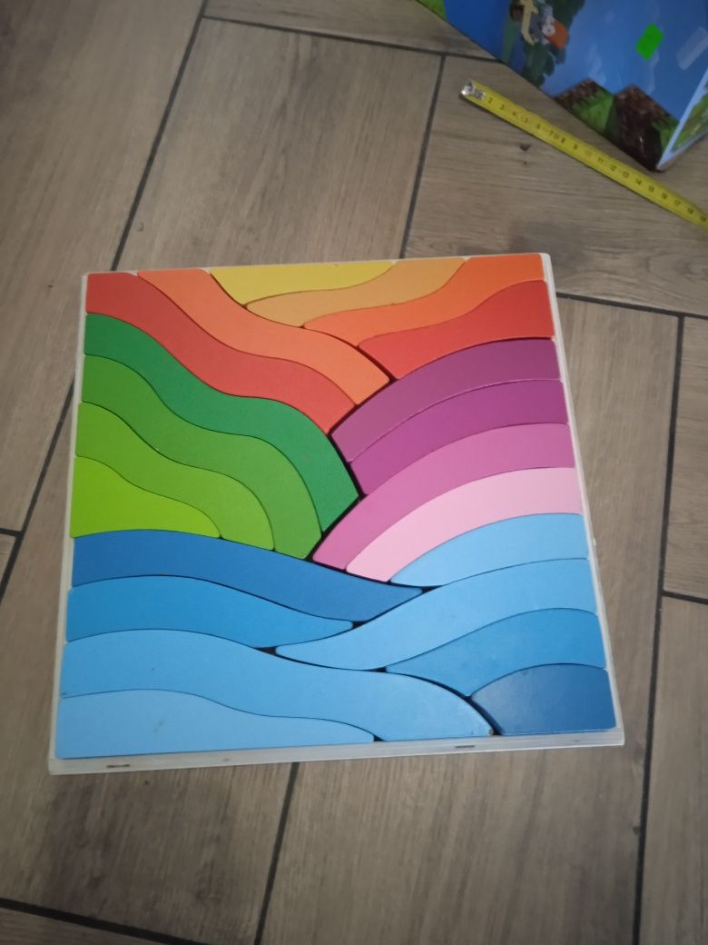 Rainbow puzzle box drewniane klocki Lidl