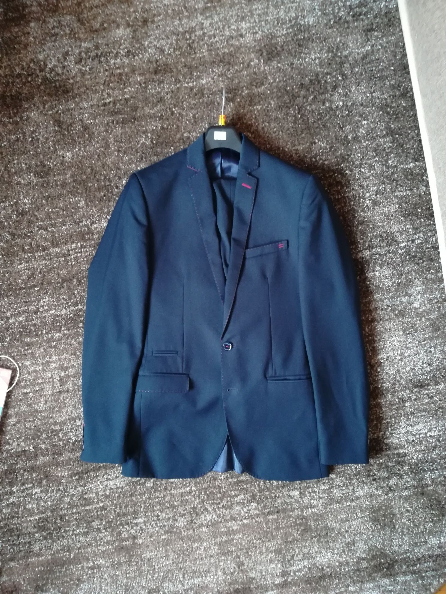 Granatowy garnitur męski studniówka bal 182/46/80
